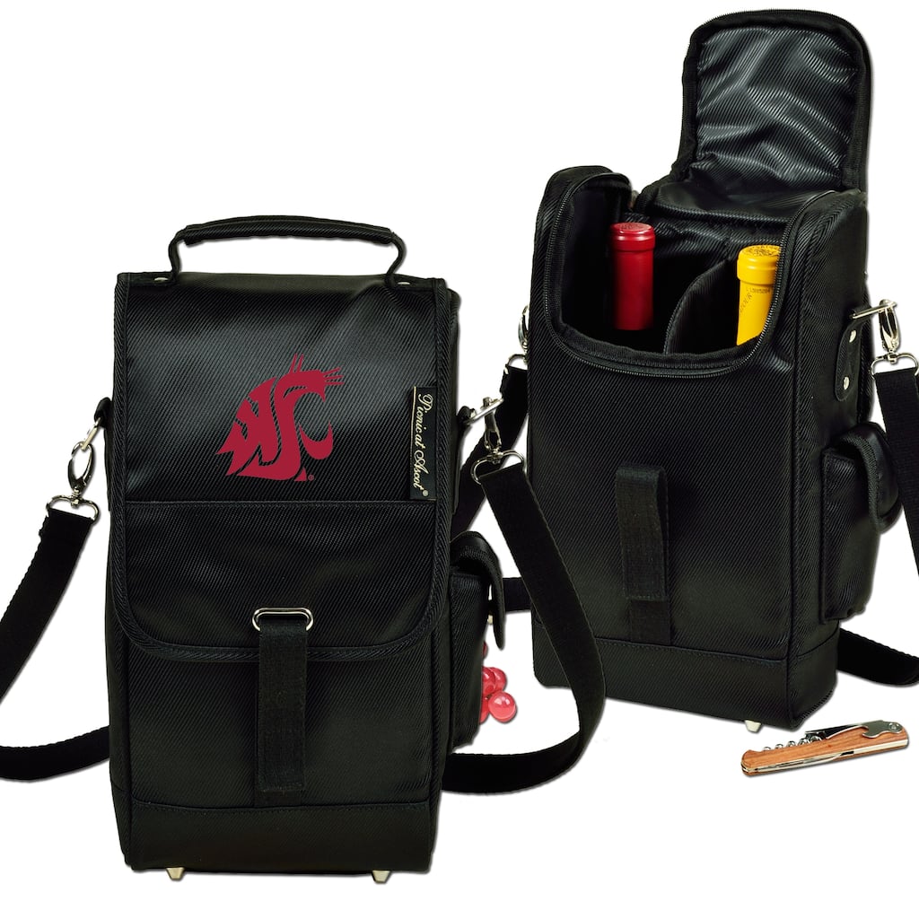 NCAA Washington State Cougars Two Bottle Wine Tote w/Corkscrew