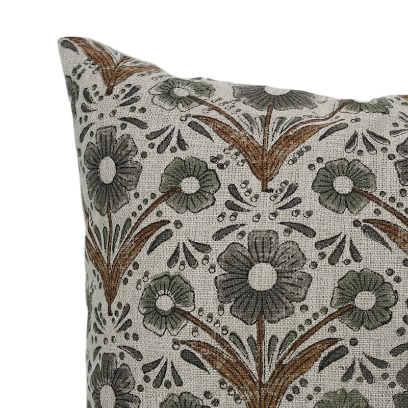 Linen Farmhouse Block print pillow Cover Vanshika