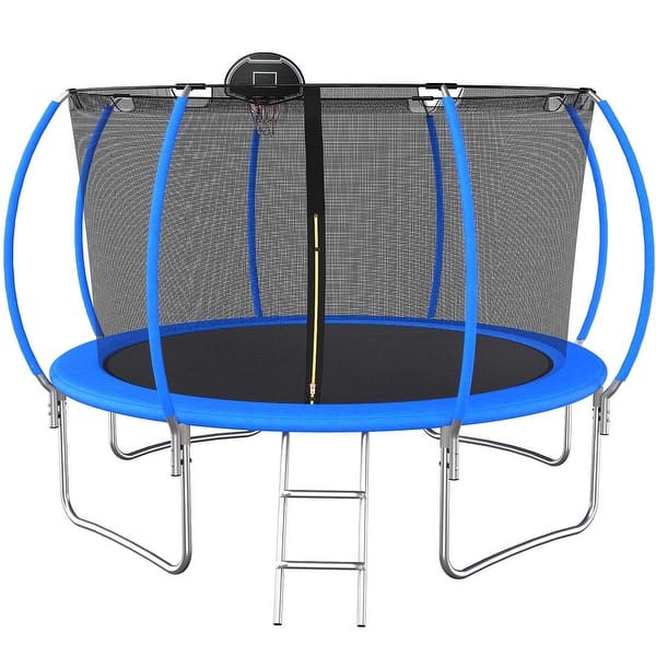 slide 2 of 10, Trampolines 12FT Round Trampoline with Enclosure