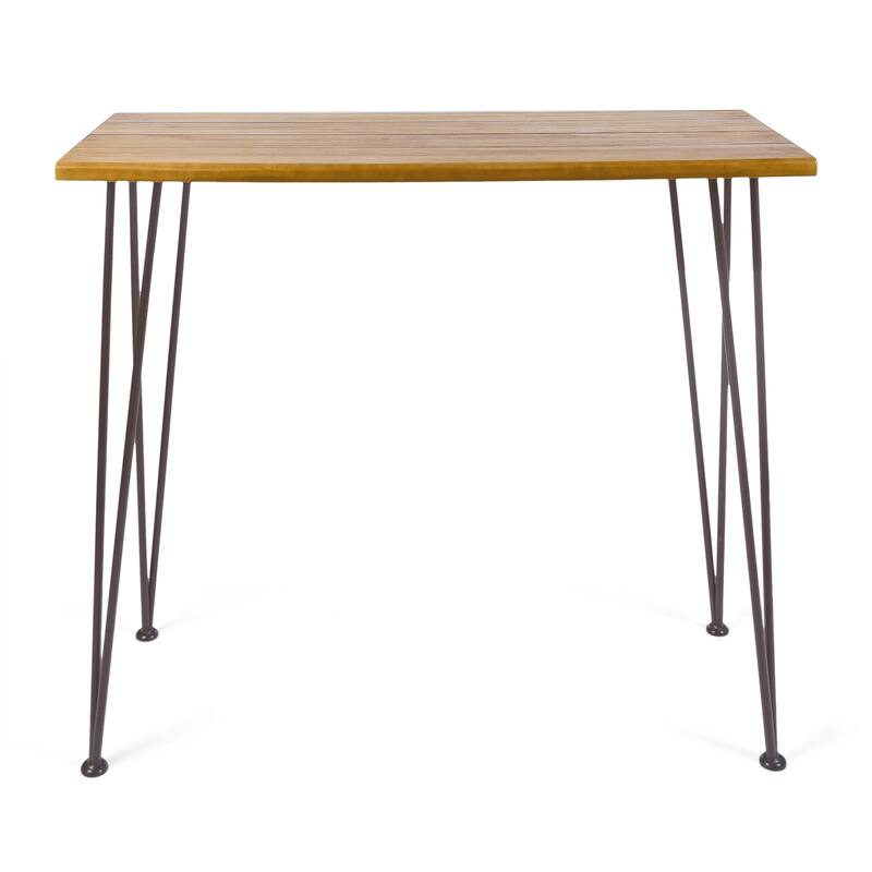 DENALI INDUSTRIAL WOOD AND METAL BAR table - Brown