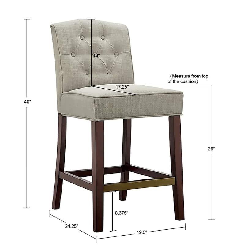 Madison Park Misha Tan Tufted Counter Stool