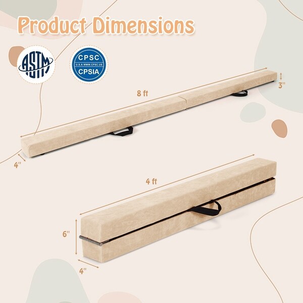 Portable Balance Beam with Wooden Base and Anti-slip Bottom for