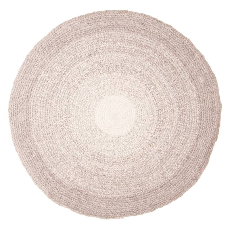 ECARPETGALLERY Braid weave Sienna Ivory Wool Rug - 4'0 x 4'0