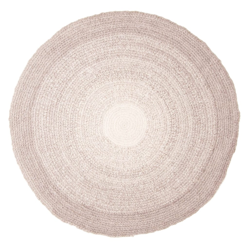 ECARPETGALLERY Braid weave Sienna Ivory Wool Rug - 4'0 x 4'0