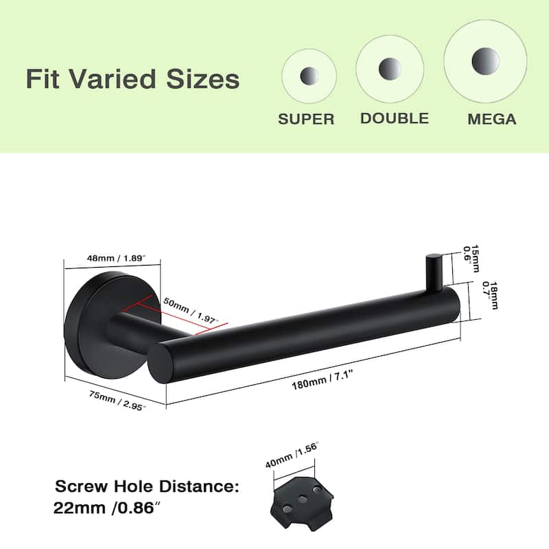 Wall Mounted 5in Toilet Paper Holder in Stainless Steel