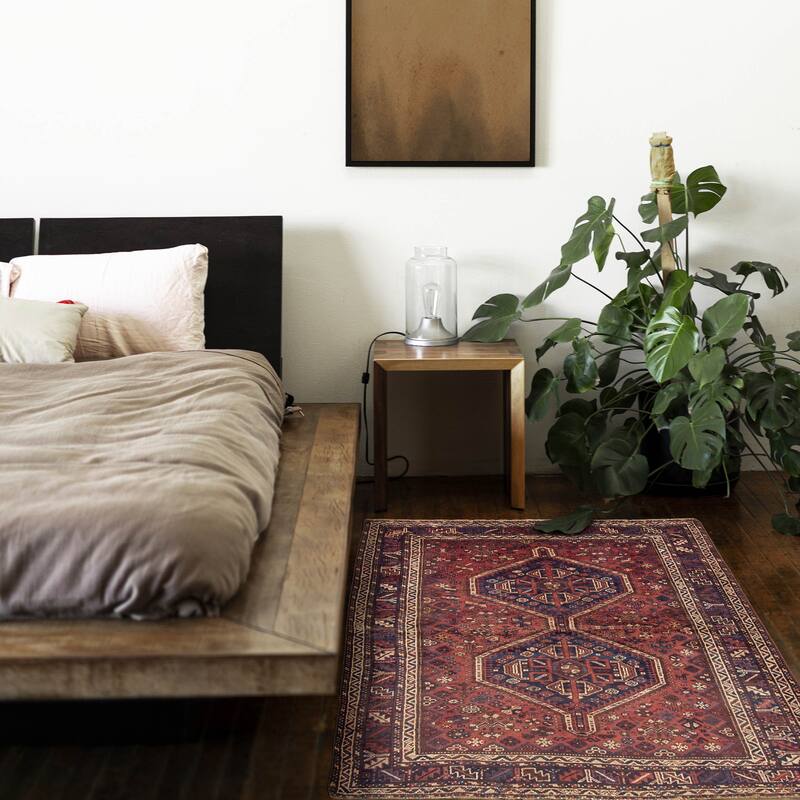 ECARPETGALLERY Hand-knotted Melis Vintage Red Wool Rug - 4'9 x 6'0