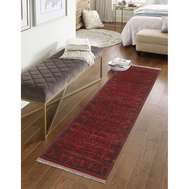Vintage Biljik Khal Mohammadi Jocelyn Red/Blue Runner - 2'6'' x 9'5''