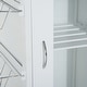 preview thumbnail 8 of 8, HOMCOM 28” Rolling Kitchen Trolley Serving Cart Storage Cabinet Bamboo Top with Wire Basket & Glass Door & Drawers - White