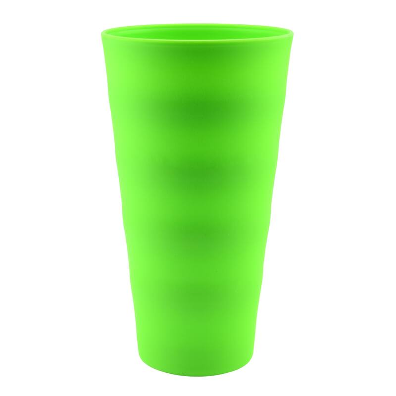 Break-Resistant Plastic Cups 18oz, Reusable Design - Single - Green