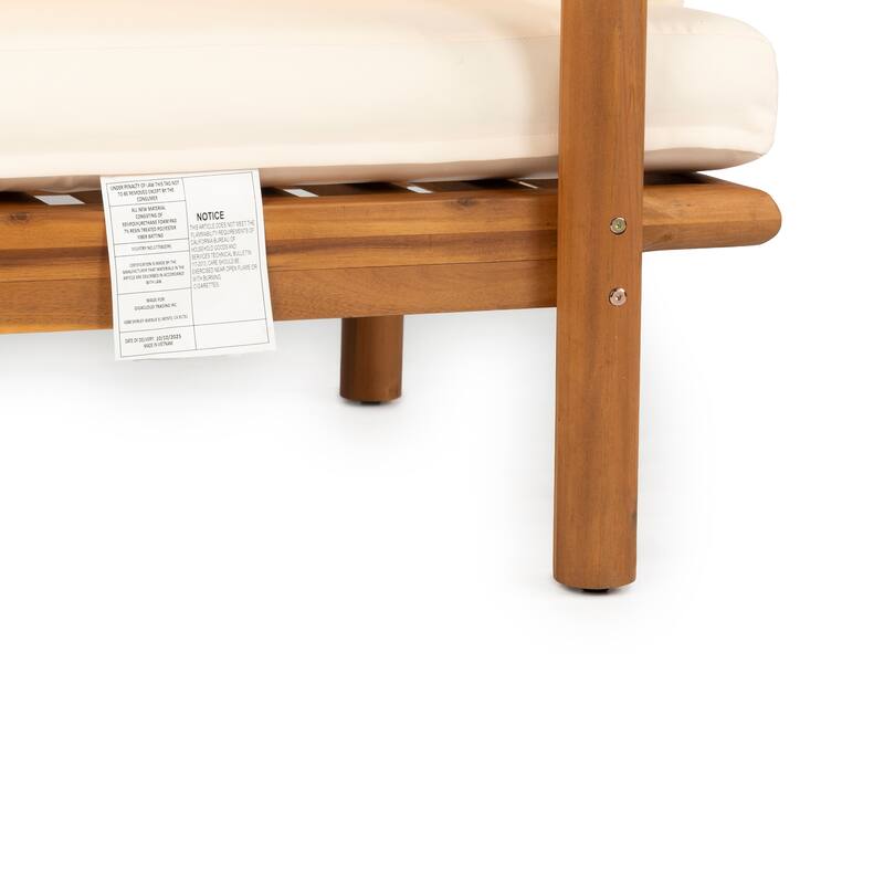 Christopher Knight Home - Ardeno Outdoor Acacia Wood Sofa Loveseat with Cushions and Water-Repellent Fabric - 71.54