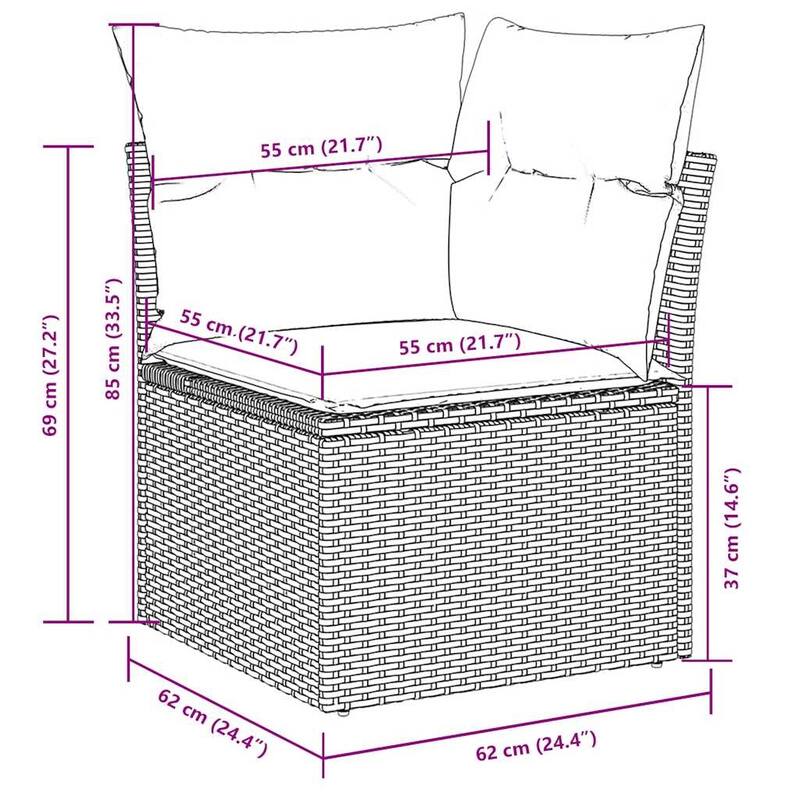 11 Piece Garden Sofa Set with Cushions