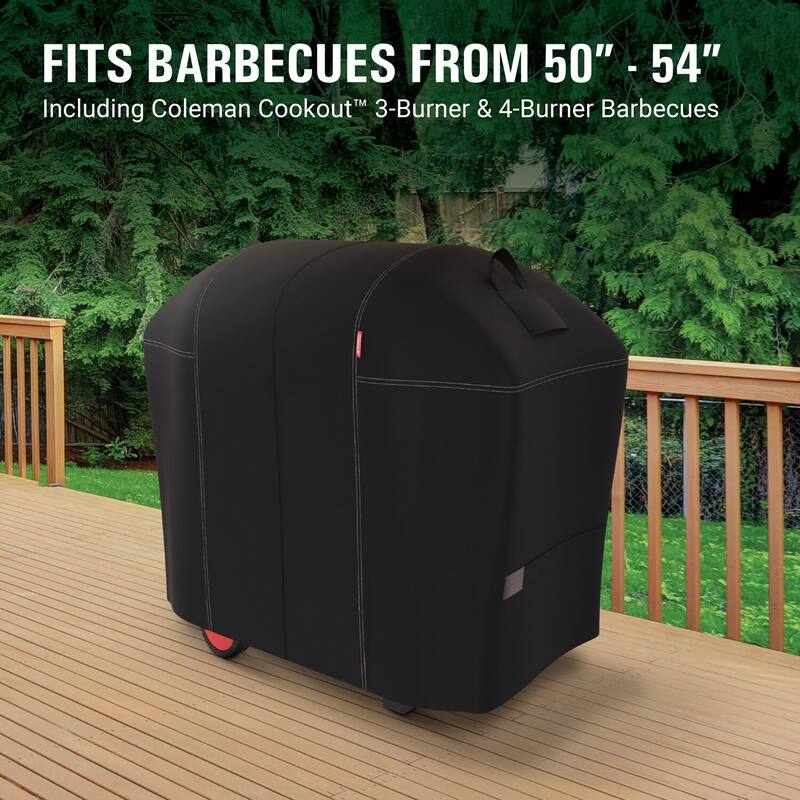 Coleman Cookout Heavy-Duty Cover for 3 and 4-Burner BBQ Grills, Black - N/A