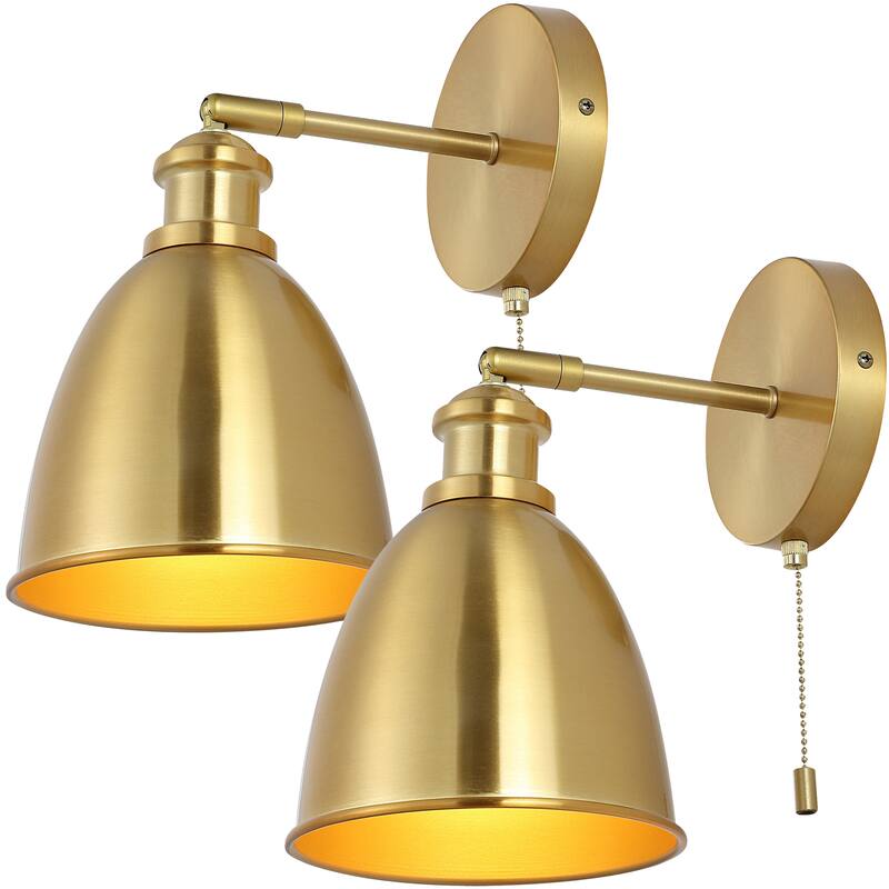 Cheers 1-Light Farmhouse Bohemian Iron LED Sconce, by JONATHAN Y - Brass Gold