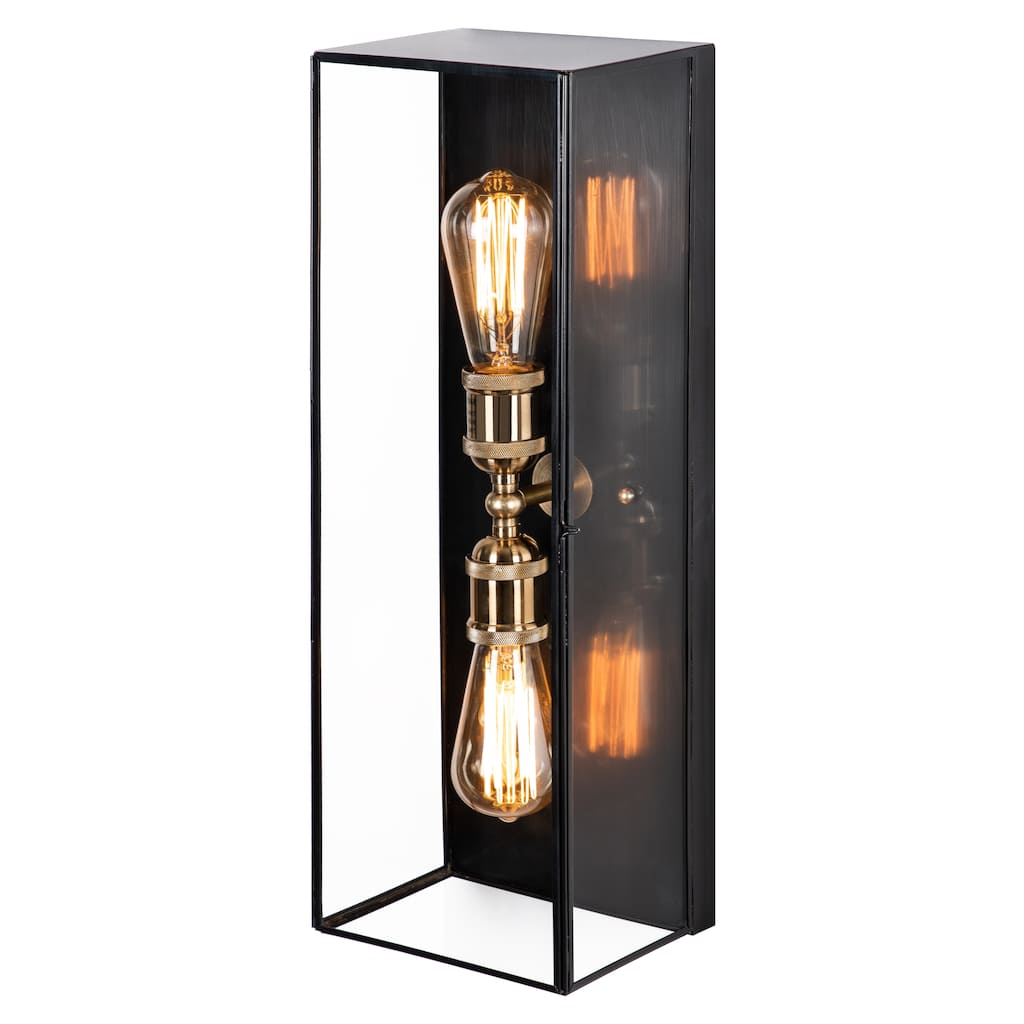 C Cattleya 2-Light Dark Bronze Finish Brass Outdoor Wall Lantern Sconce - Dark Bronze - W7" x E5" x H20"
