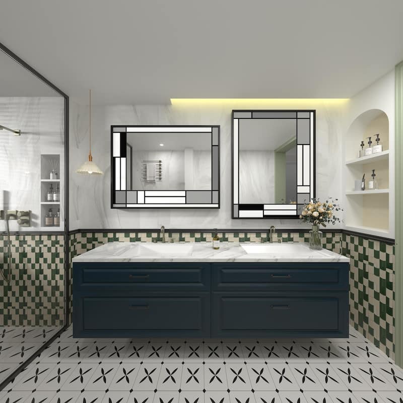 Window Pane Wall Decor Bathroom Vanity Mirror Mounted