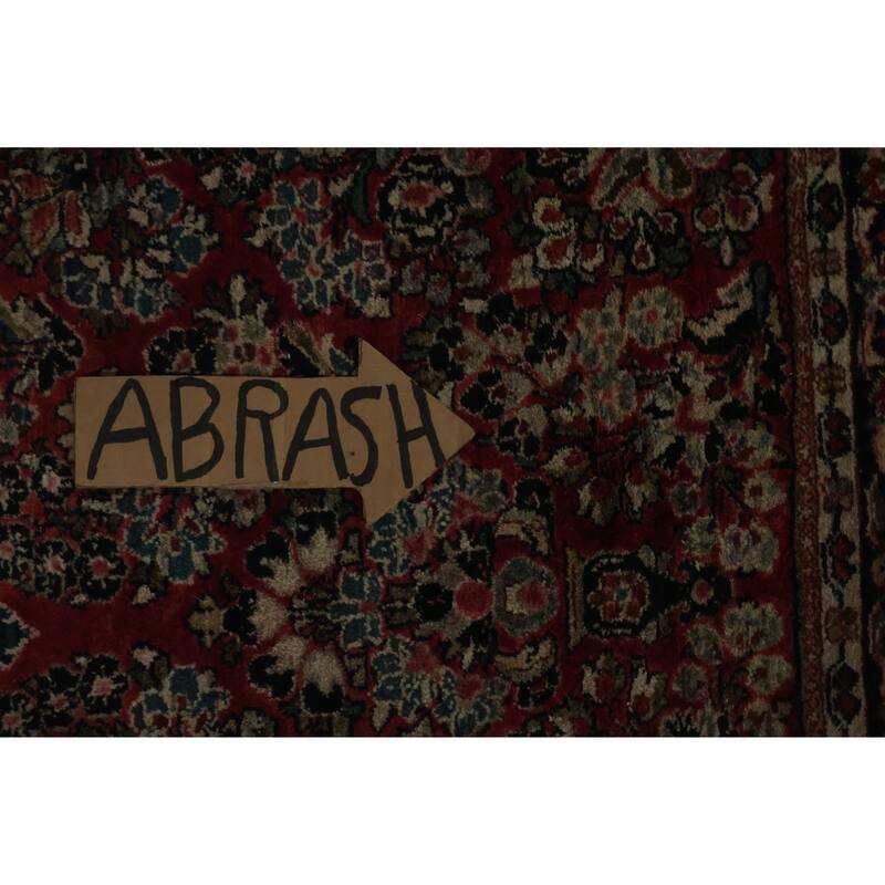 Hand Knotted Oriental 100% Wool Carpet Traditional Floral Red Sarouk Area Rug - 4' 11'' X 3' 4''