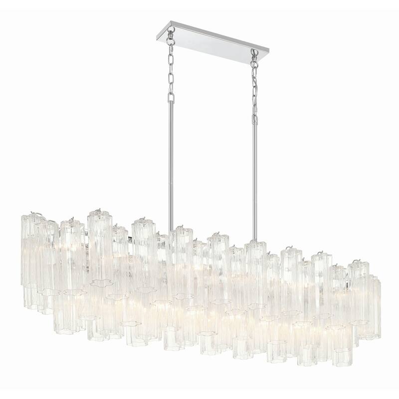 Addis 14 Light Polished Chrome Chandelier - 51.75"W x 14.25"H x 14"D