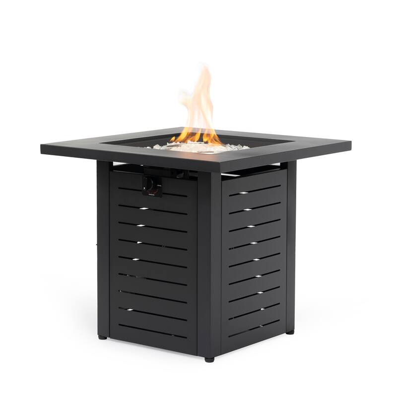 28" Propane Square Steel Gas Fire Pit with 50000 BTU