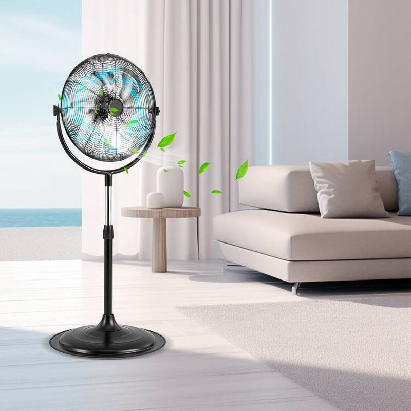 Gymax 18'' High Velocity Pedestal Fan w/3 Speeds 360 Degree Tilt &