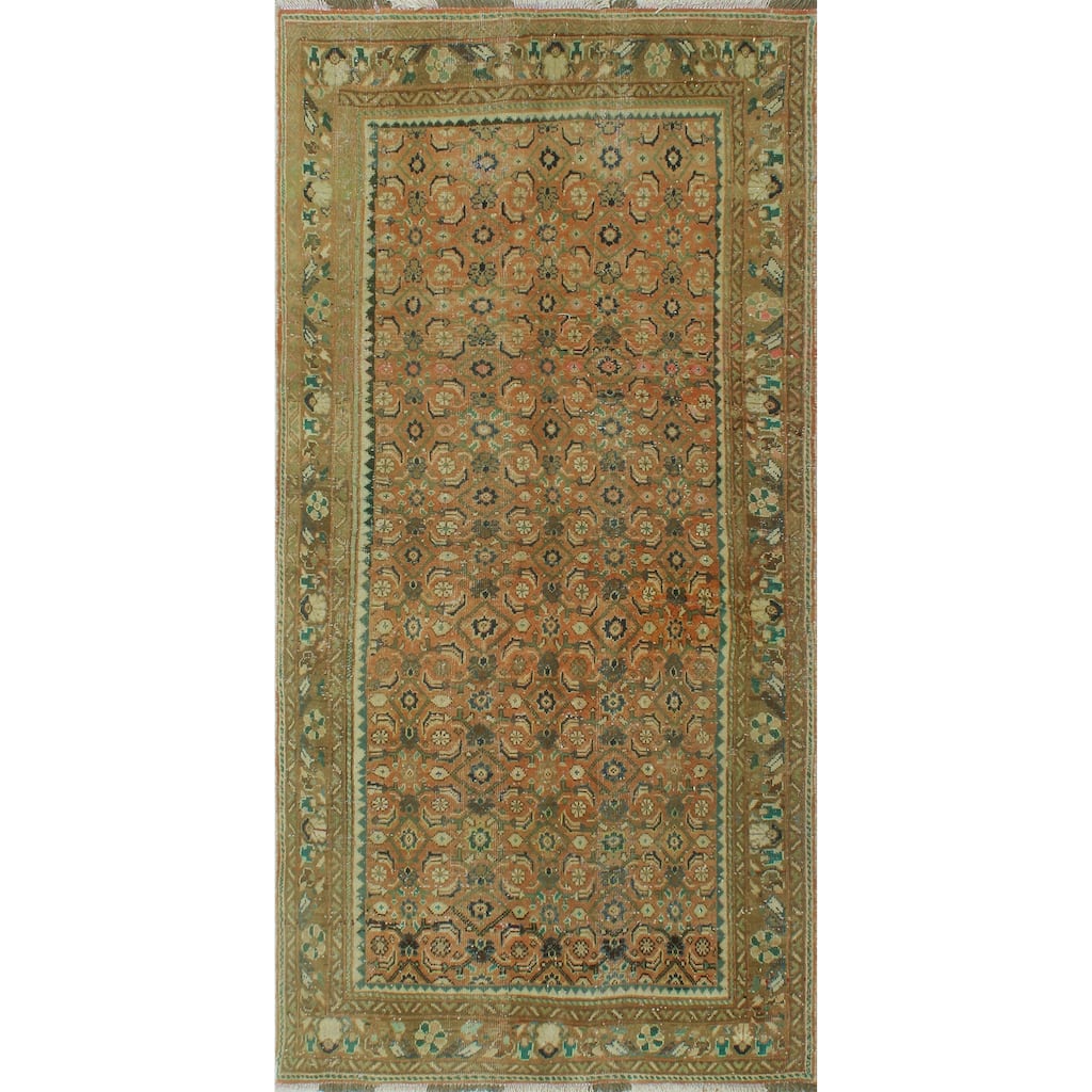 Vintage Distressed Kaleb Rust/Brown Runner - 4'2" x 8'7"