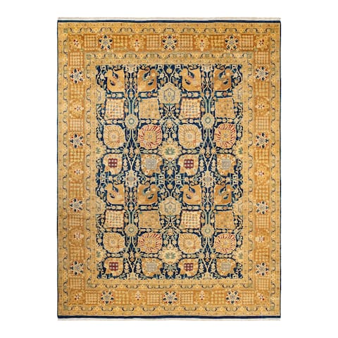 Overton Eclectic, One-of-a-Kind Hand-Knotted Area Rug - Blue, 9' 0" x 12' 1" - 9' 0" x 12' 1"