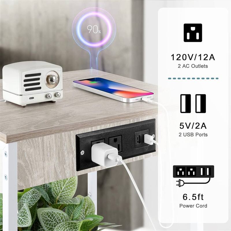 End Table with Charging Station