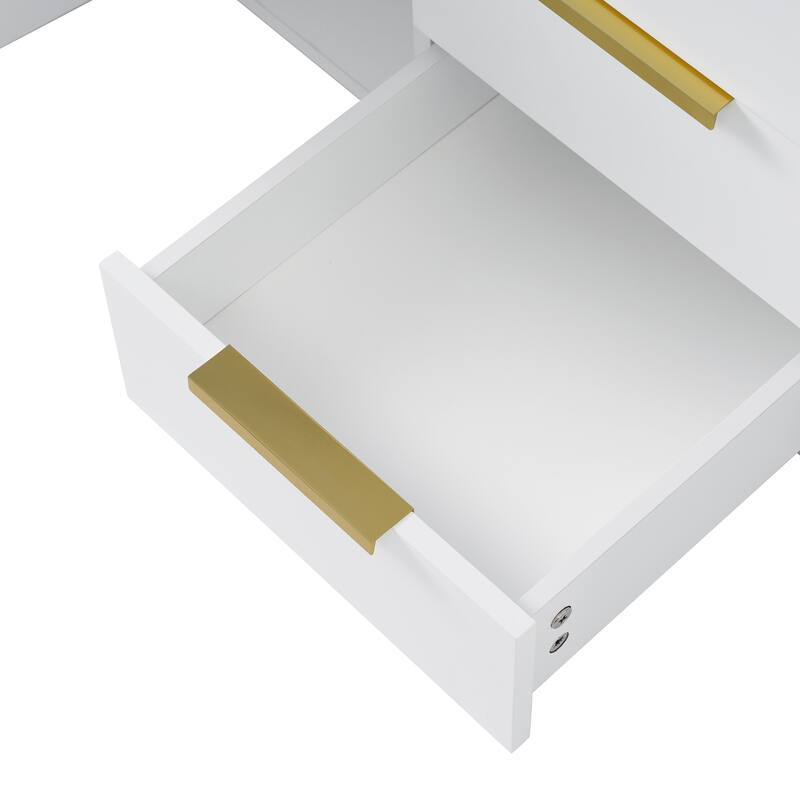 GDFStudio - Danford Modern Floating Double Bathroom Vanity Set with Resin Sink & Soft-Closing Doors - 72'W