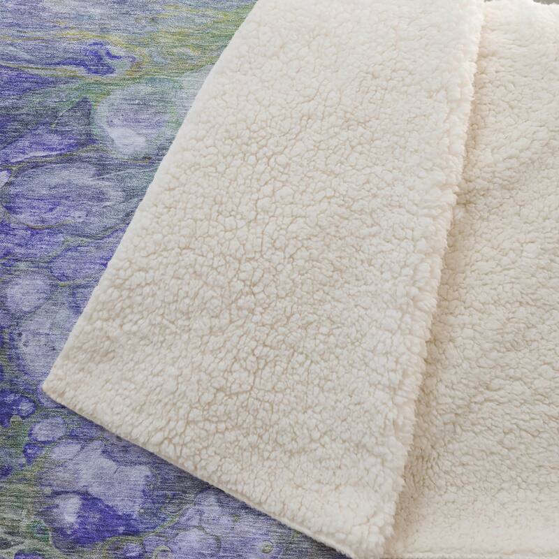 Premium Machine Washable Abstract Modern Sherpa Throw Blanket
