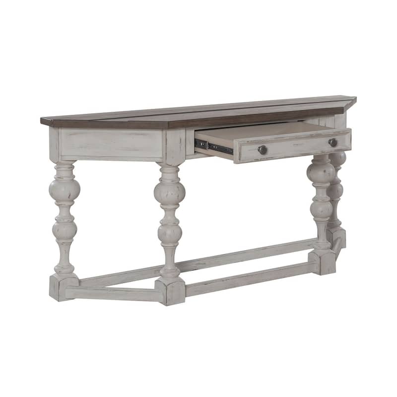 River Place Riverstone White & Tobacco Accent Console Table
