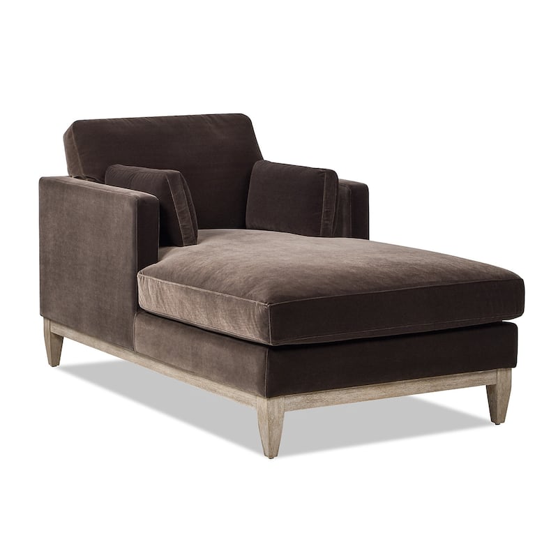 Knox 65" Modern Farmhouse Performance Velvet Chaise Lounge Chair