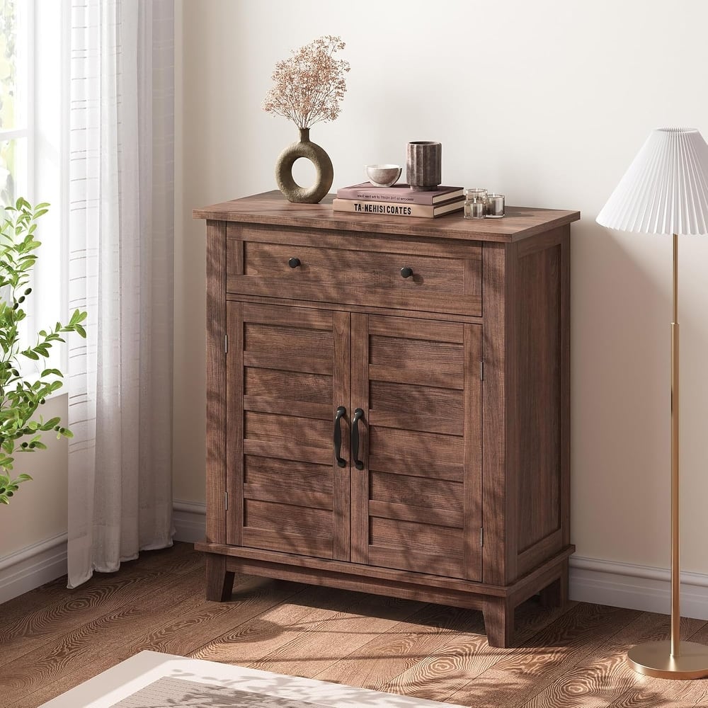 3-Tiers Adjustable Shelf Storage Cabinet, Multi-Functional Entryway