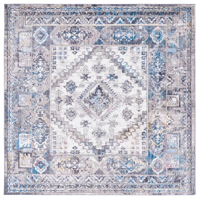 SAFAVIEH Bristol Anusuya Vintage Oriental Polyester Rug - 7' Square - Cream/Grey
