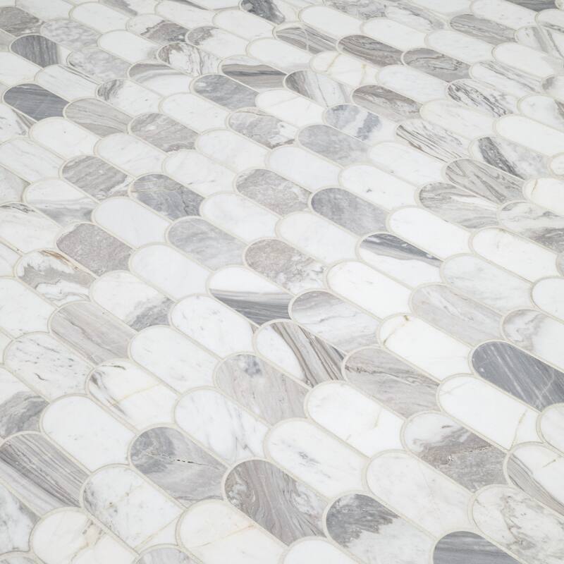 Ackland AKM-S-2X3SCP-CA 12" x 12" Marble Wave Floor and Wall Mosaic - Linarra