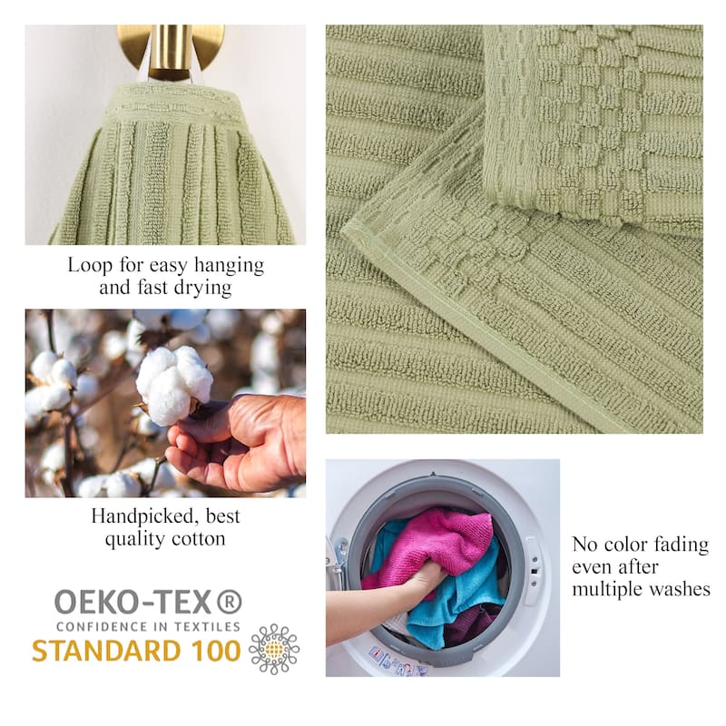 Superior Soho Ribbed Cotton Hand Towel Set of 4