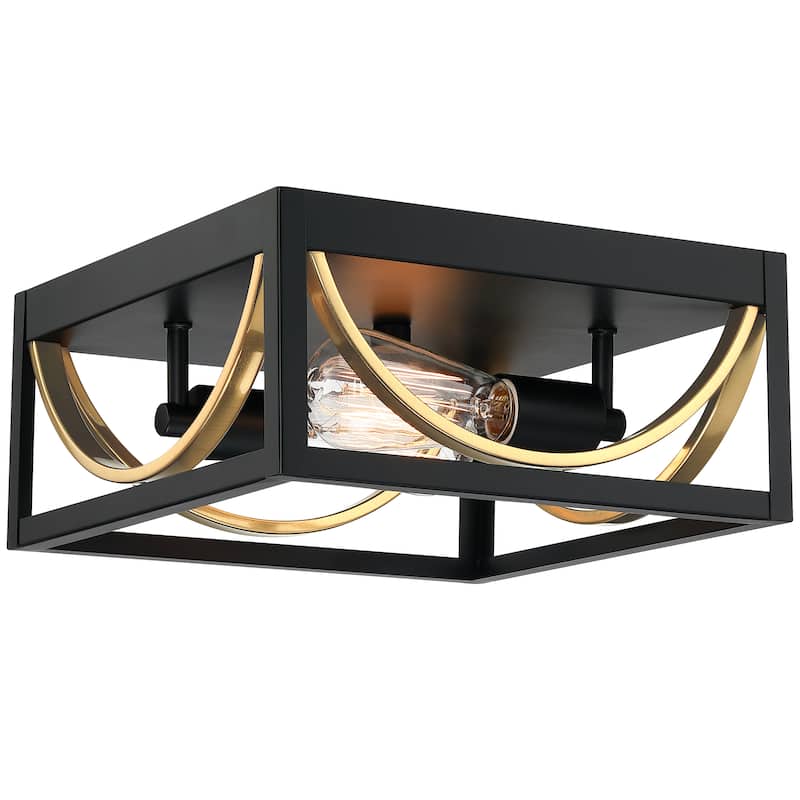 2-Light Flush Mount Ceiling Light Fixture - 11.81"x11.81"x5.51" - 11.81"x11.81"x5.51"