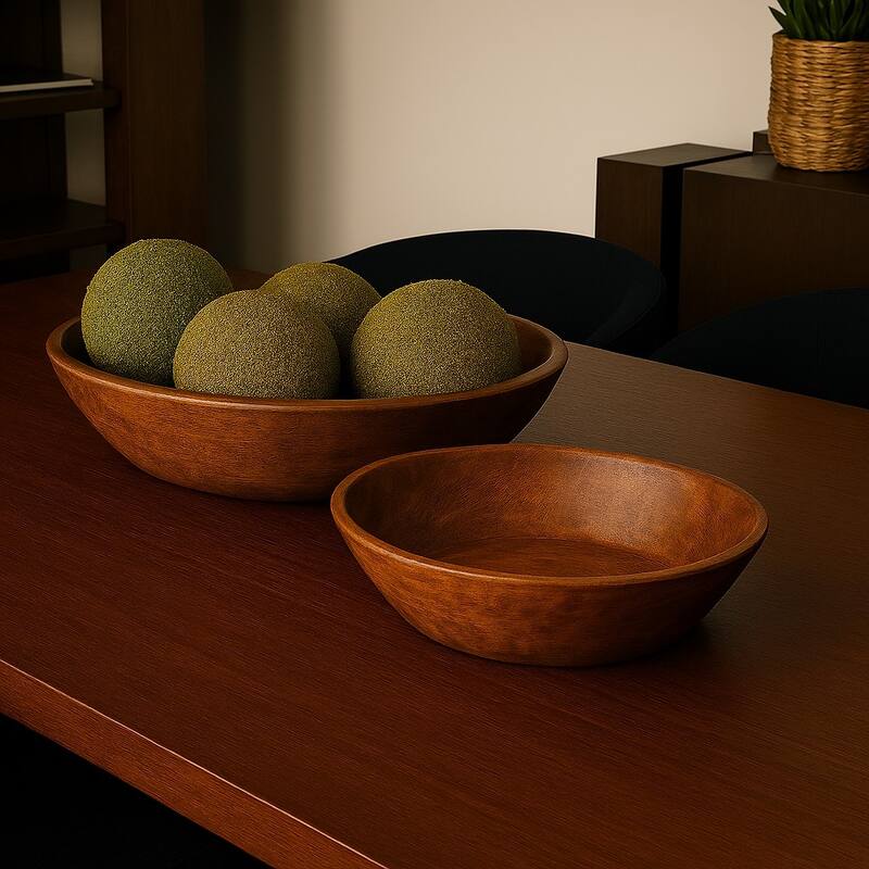 Nikita Rustic handmade Wooden Bowls (Set of 2)