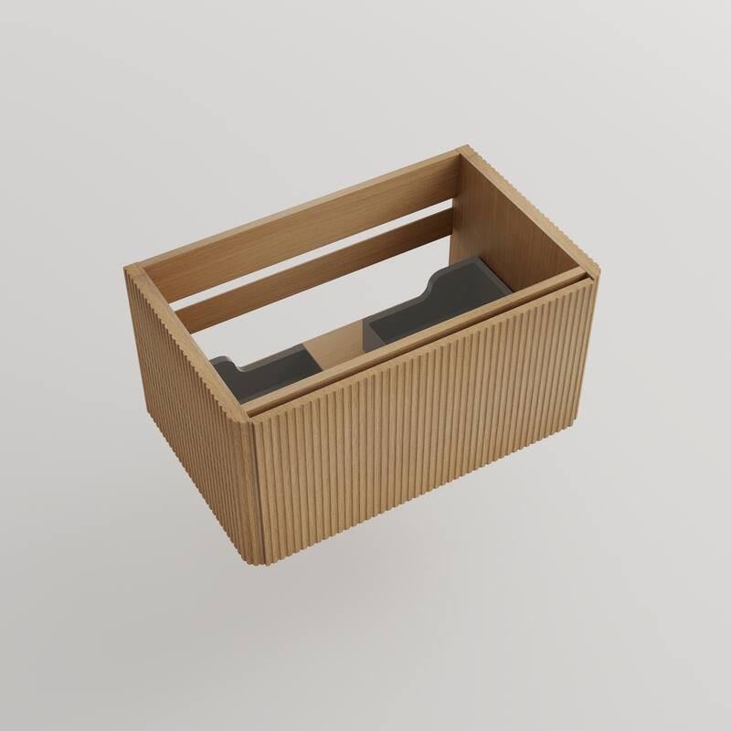 GDFStudio - Adrian Etna Modern Floating Bathroom Vanity with Textured Front and Space-Saving Design - Bathroom Vanity