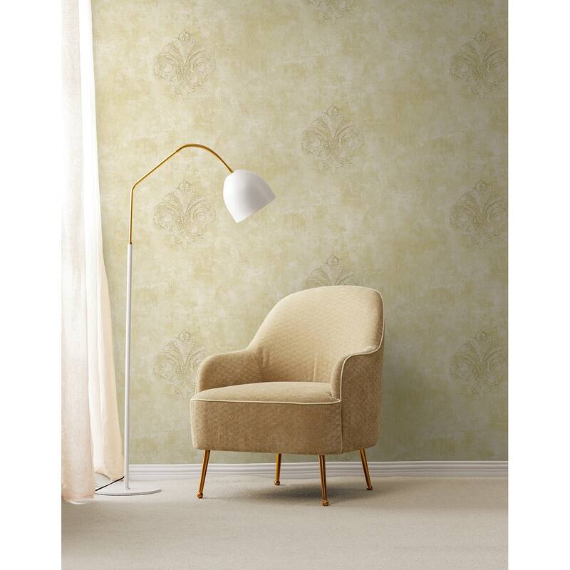 Seabrook Designs Galilea Damask Faux Unpasted Wallpaper