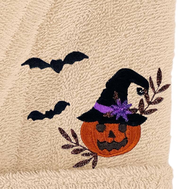 Authentic Hotel and Spa 100% Turkish Cotton Unisex Terry Bath Robe with Pumpkin Head Embroidery