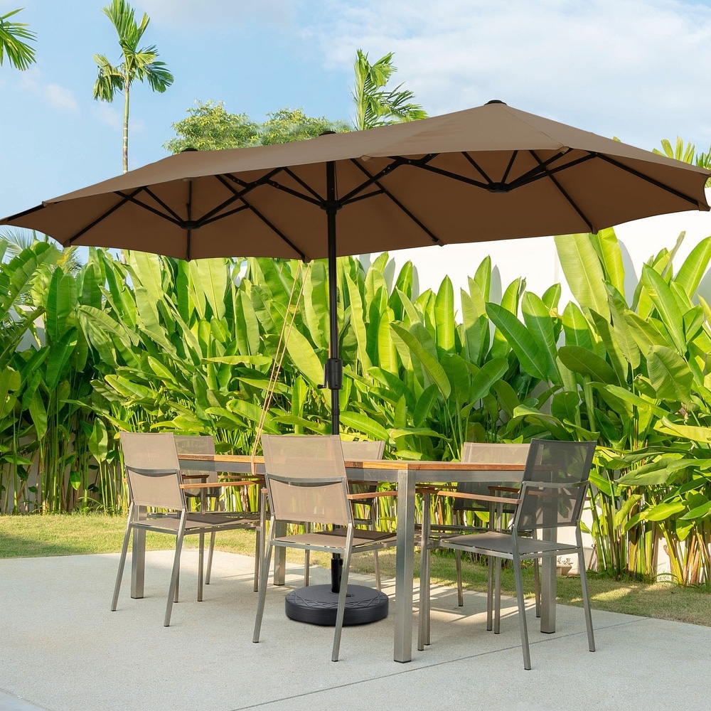 deck mounted patio umbrella 11x11ft Backyard Telescopic Umbrella, Extra Large Umbrella, Turquoise Blue waterproof open design—no need to Size:LARGE (WHEEL SIZE: 29) Treasure Garden AKZ Plus