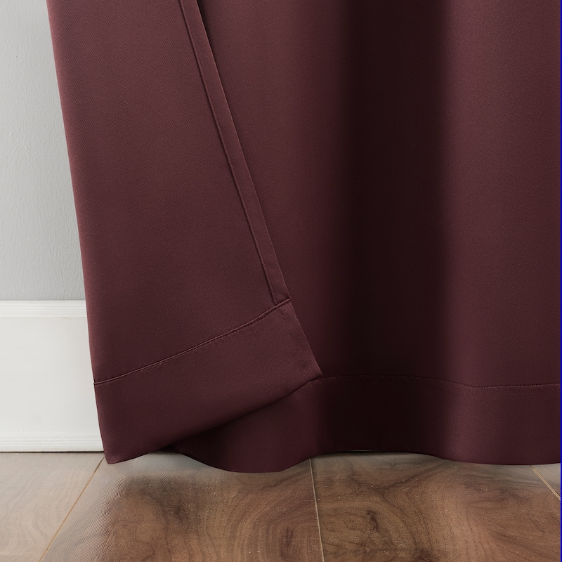 Sun Zero Saxon Energy Saving Blackout Grommet Curtain Panel, Single Panel