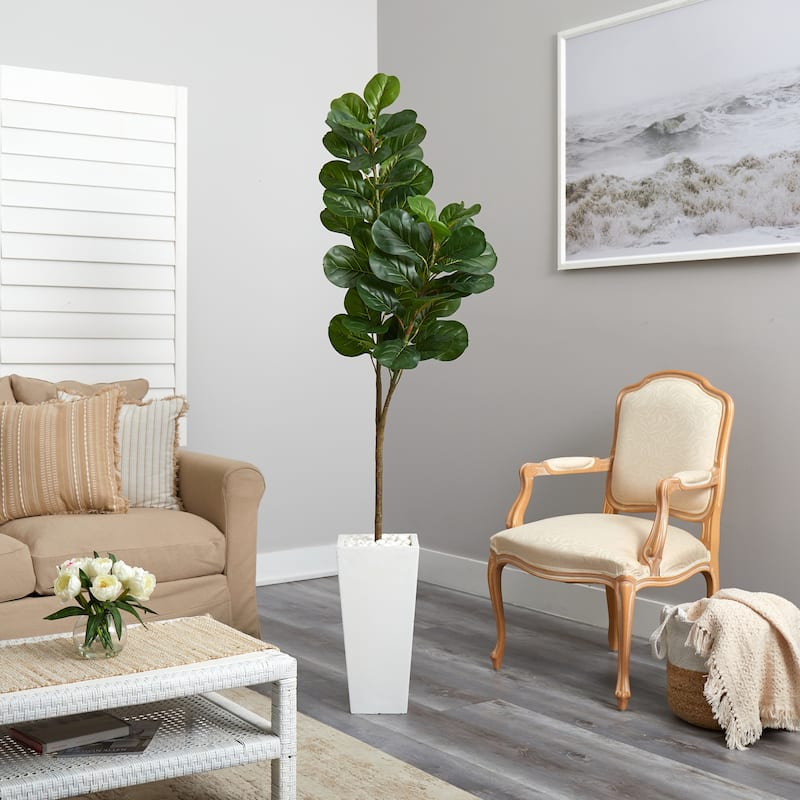 Artificial Fig Tree 6ft Tall with Planter, Indoor Faux Tree Decor, Realistic Greenery for Home Living Room