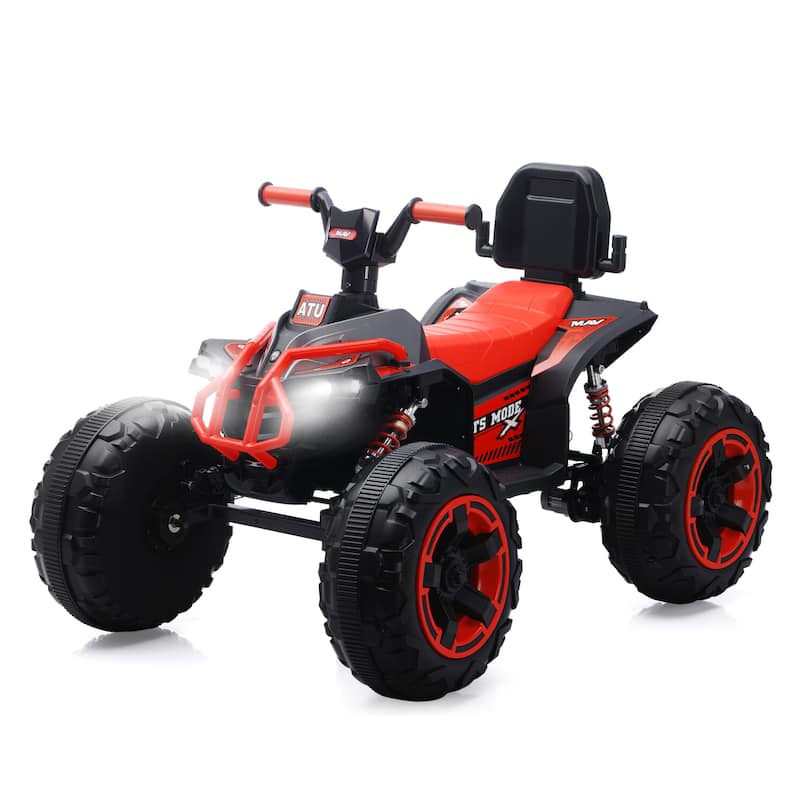 Ride On Toy Car Red 12V Electric ATV Car, 4 Wheeler Electric Toy Car Off-Road Toy Car with Bluetooth