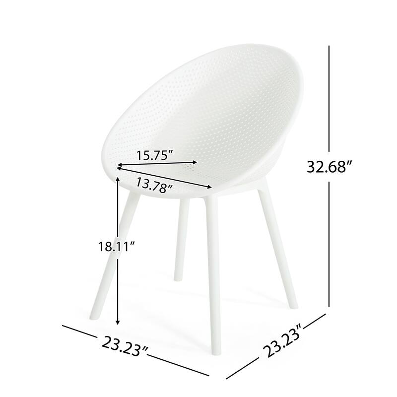 Outdoor Simple 2 Piece Plastic Dining Chair with Backrest for Restaurant Kitchen Living Room Bedroom Terrace Balcony