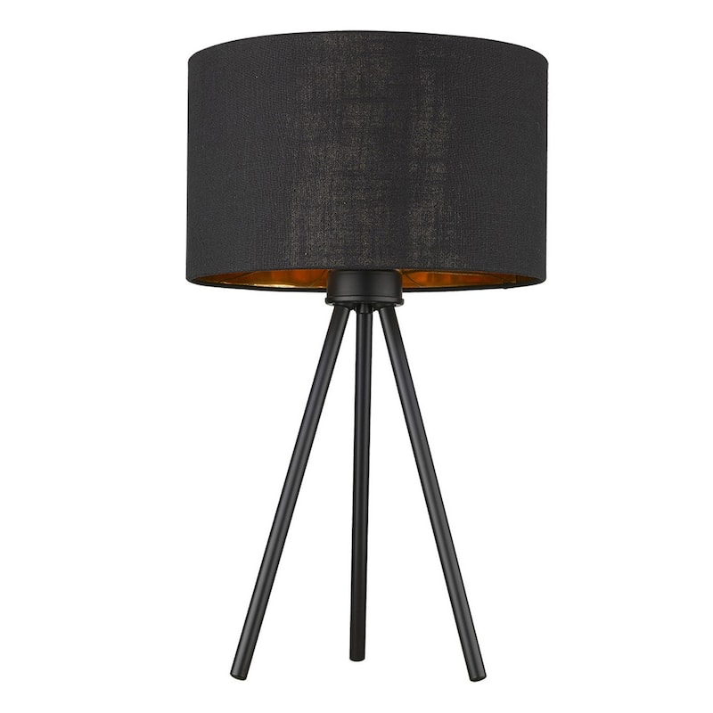 22 Inch Metal Tripod Table Lamp with Drum Shade for Living Room