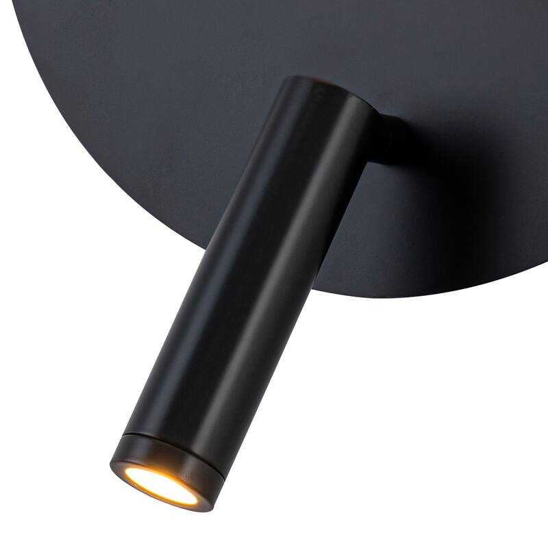 Black Dual-Light Wall Sconce with Textured Moon Glass Globe Modern
