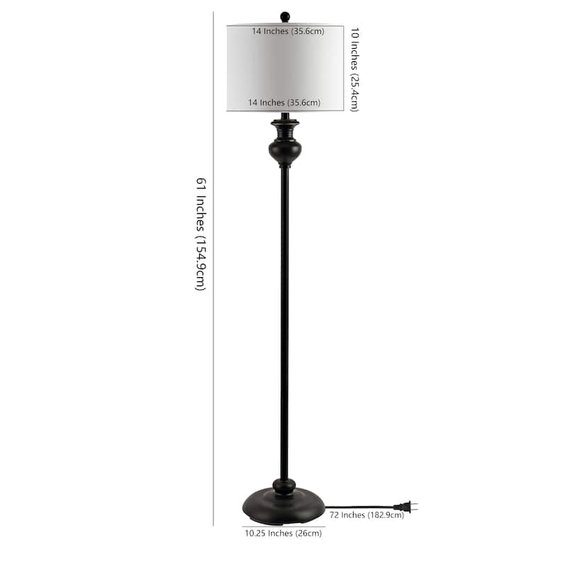 SAFAVIEH Lighting Gulsun 61-inch Antique Black Led Floor Lamp - 14" W x 14" L x 61" H - 14"W x 14"D x 61"H