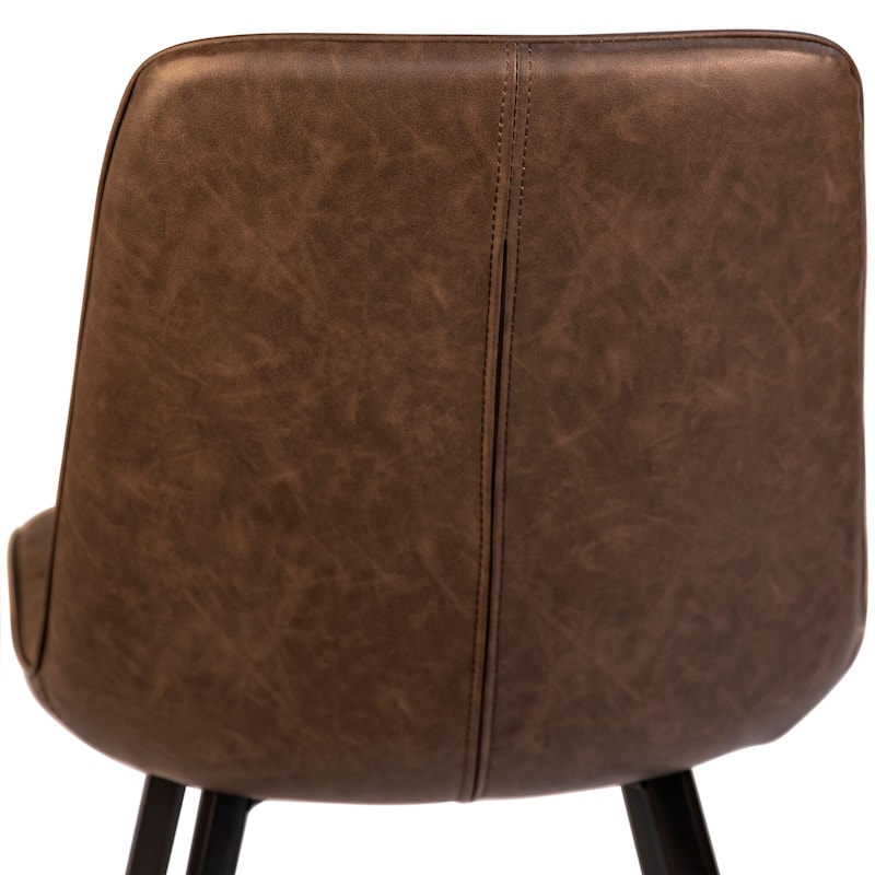 Ridgeway PU Leather Upholstered Dining Chair, Brown (Set of 2)