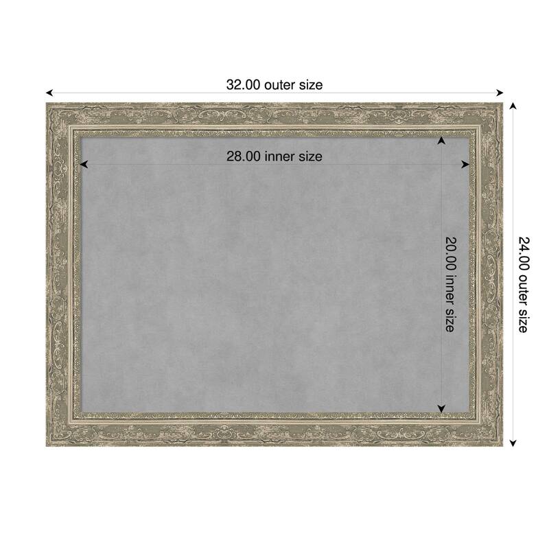 Amanti Art Filigree Gloss Black Framed - 32 x 24 in - Filigree Silver