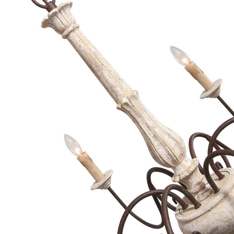 6-light Weathered Wood Candle Style Chandelier
